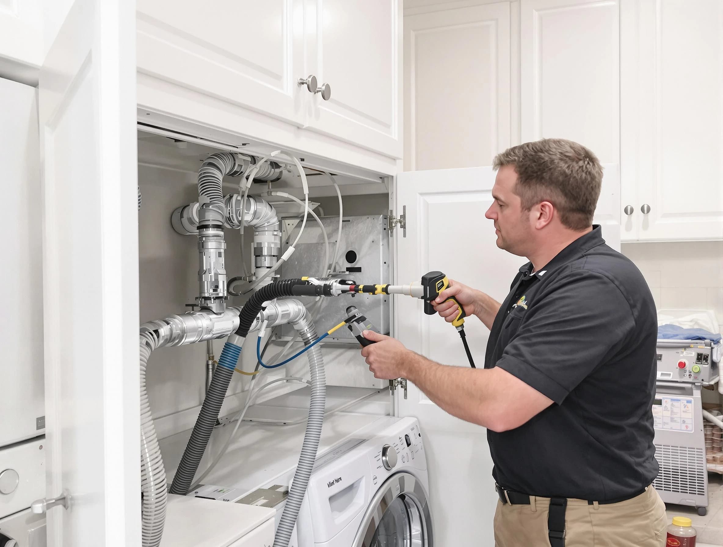 Wellsville Dryer Vent Cleaning professional removing severe blockage from a clogged dryer vent in Wellsville