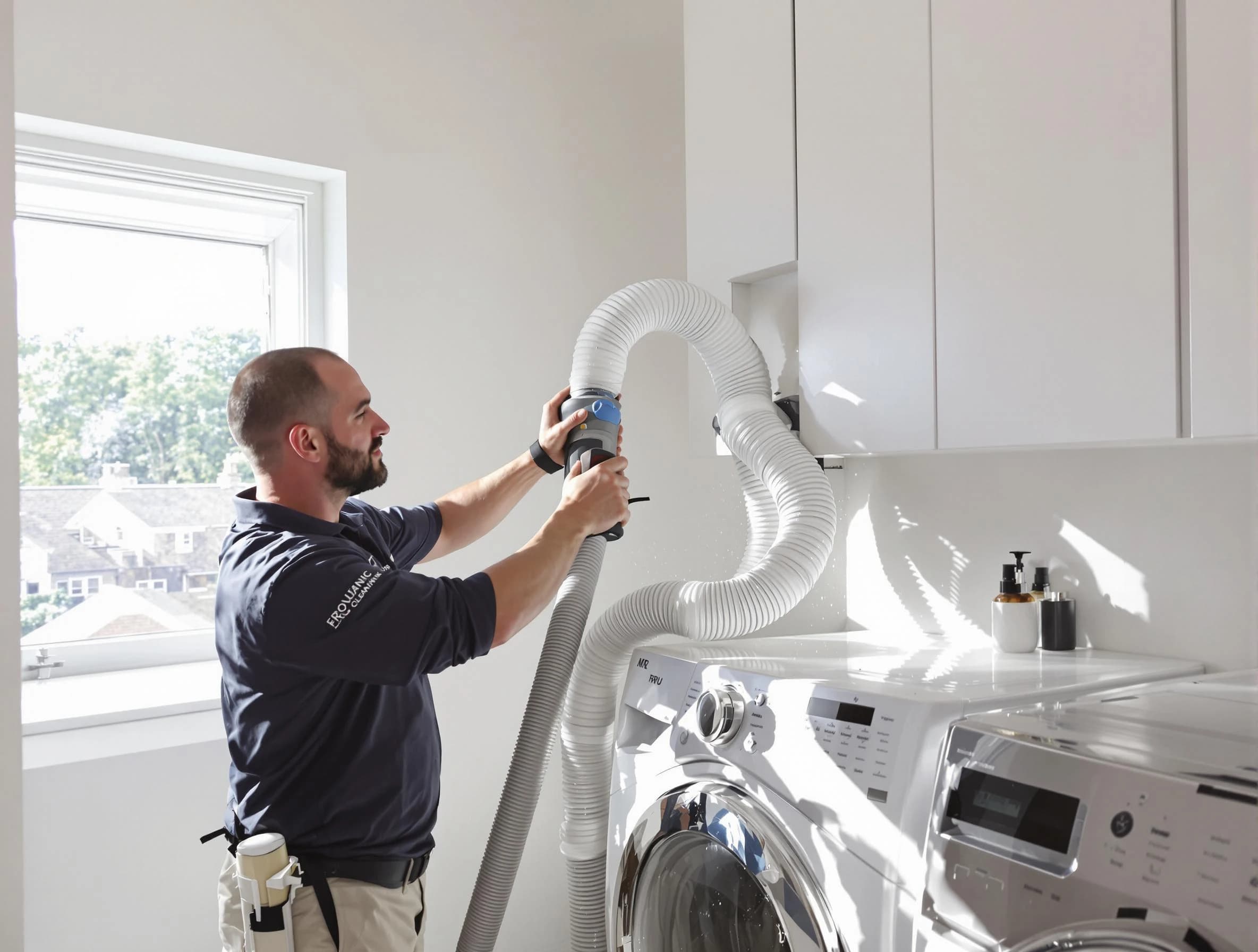 Certified Wellsville Dryer Vent Cleaning technician performing dryer vent cleaning in Wellsville