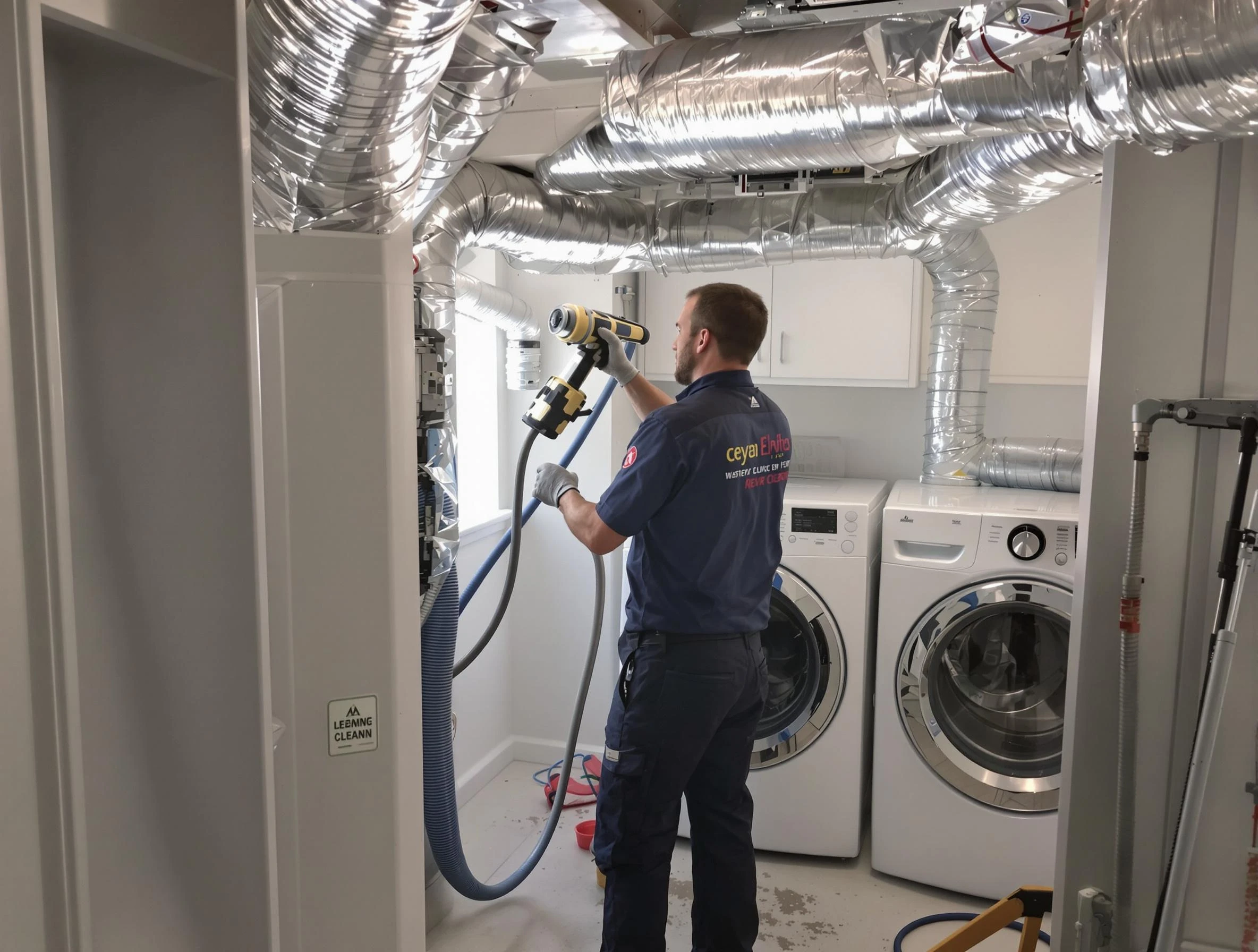 Wellsville Dryer Vent Cleaning specialist using advanced equipment for thorough duct cleaning in Wellsville